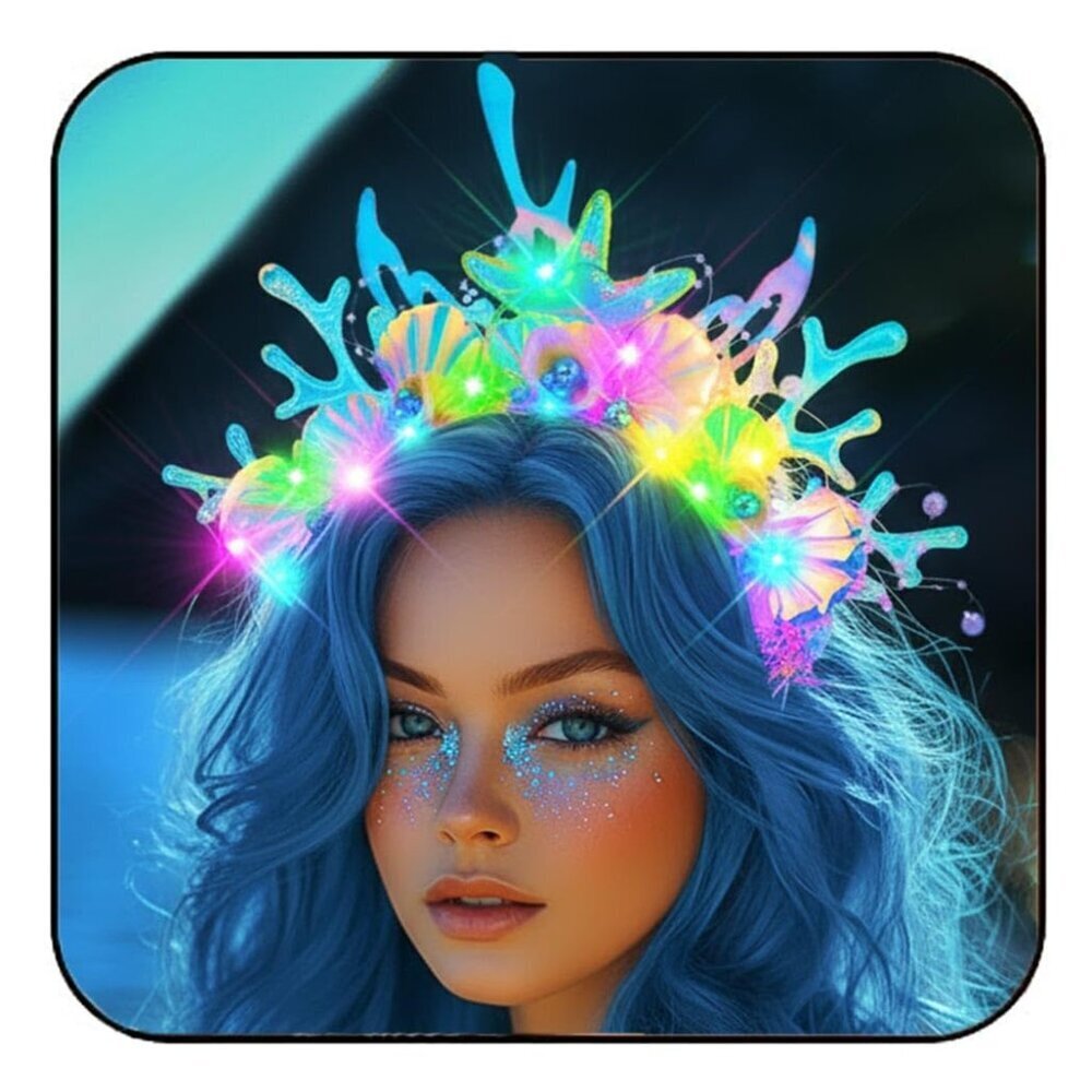 Light Up Mermaid Headband Ocean Costume Hair Accessories for Women
